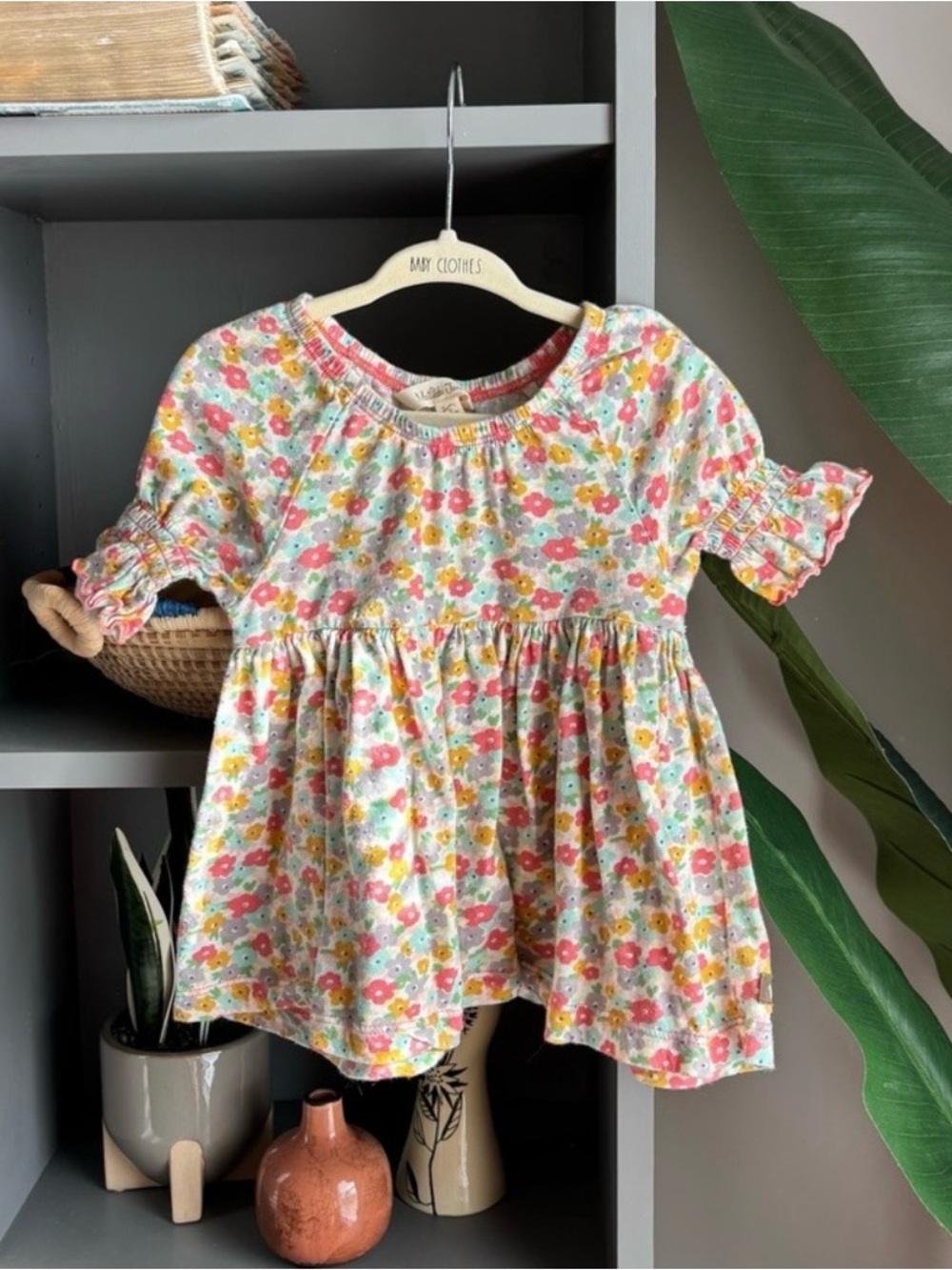 matilda jane 100% cotton floral babydoll top for toddler